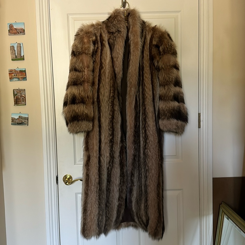 Genuine Crystal Raccoon Full Length Coat